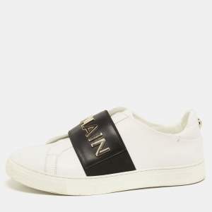 Balmain White Leather Low Top Sneakers Size 38