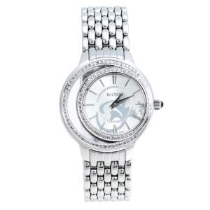 Balmain Silver Stainless Steel Diamonds Eclipse 3291 Women's Wristwatch 34 mm