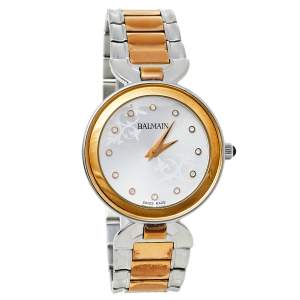 Balmain Silver Two-Tone Stainless Steel Madrigal Lady II 4898 Women's Wristwatch 32 mm