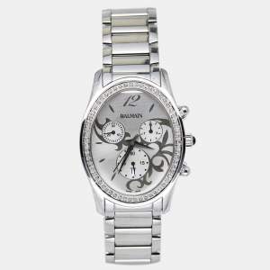 Balmain Silver Stainless Steel Diamond 5471 Women's Wristwatch 33 mm
