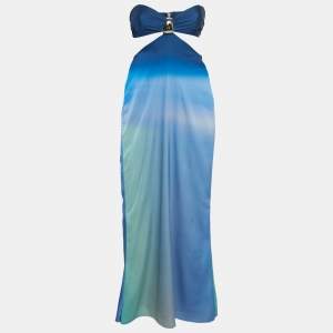 Pre Owned Baobab Blue Jersey Riri Ombre Cut Out Maxi Dress XXS