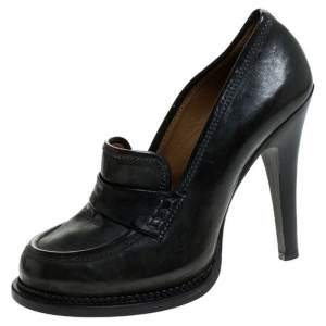 Barbara Bui Black Leather Loafer Pumps Size 38
