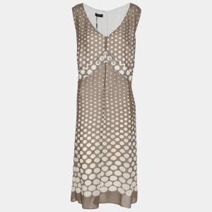 Basler Grey Polka Dot Chiffon Sleeveless Dress XXL