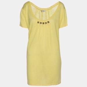 Basler Yellow Linen Knit Blend Glam Rock Strick Tops XXL