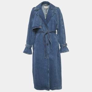 Pre Owned Baum und Pferdgarten Blue Denim Belted Coat S