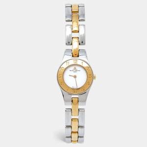 Baume & Mercier White Two-Tone Stainless Steel Linea MV045203 Women's Wristwatch 22 mm