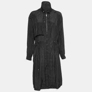 BCBMAXAZRIA Black Crepe Zip-Up Midi Dress S