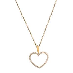 Bernhard H. Mayer Adonia Diamond 18k Yellow Gold Heart Pendant Necklace