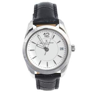 Bernhard H. Mayer White Stainless Steel Leather Stella B2493/CW Women's Wristwatch 34 mm