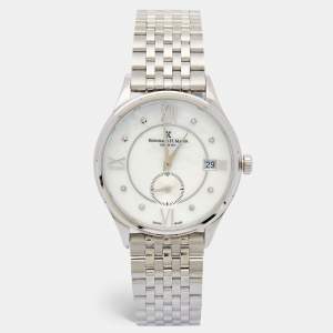 Bernhard H. Mayer Mother of Pearl Diamond Stainless Steel Muses Ladies Women's Wristwatch 36 mm