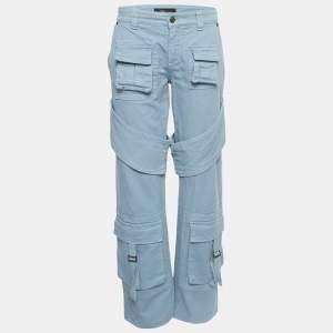 Blumarine Light Blue Denim Cargo Jeans M Waist 29"
