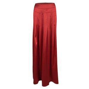 Pre Owned Boss by Hugo Boss Red Silk Satin Varana Maxi Skirt M