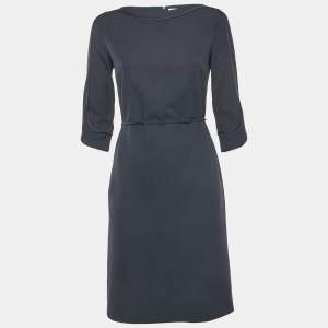 Boss By Hugo Boss Navy Blue Crepe Belted Short Dress S