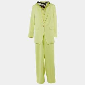Boss by Hugo Boss Lime Yellow Crepe Jilllam/Tillla Suit Set L