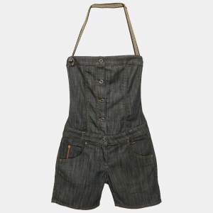 Pre Owned Boss by Hugo Boss Navy Blue Denim Playsuit S