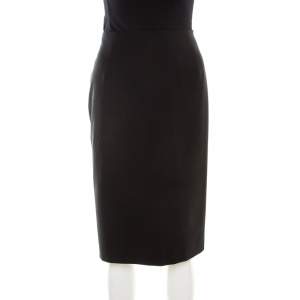 Pre Owned Boss by Hugo Boss Black Stretch Wool Pencil Skirt M
