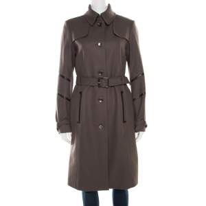 Boss By Hugo Boss Grey Wool Belted Cathlin Over Coat S