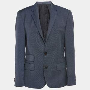 Pre Owned Boss By Hugo Boss Blue Wool Single Breasted Blazer M