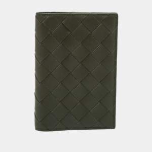 Bottega Veneta Dark Green Intrecciato Leather Notebook Cover