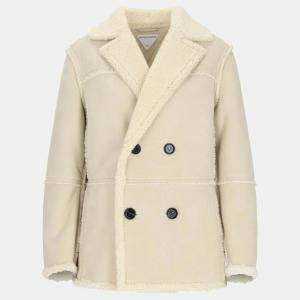 Bottega Veneta White Merino Shearling Blouson Jacket IT 40