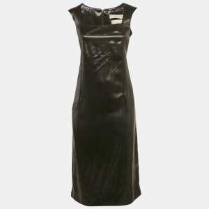 مملوكة مسبقًا Bottega Veneta Black Leather Tank Dress XS
