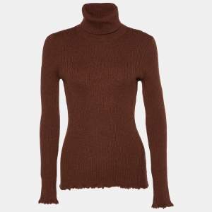 Bottega Veneta Brown Cashmere Knit Turtle Neck Sweater M