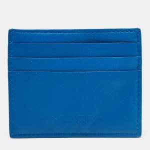 Bottega Veneta Blue Maxi Intrecciato Leather Card Holder