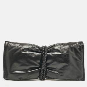 Pre Owned Bottega Veneta Black Padded Leather Bifold Clutch