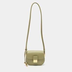Bottega Veneta Travertine Leather Mini Desiree Crossbody Bag