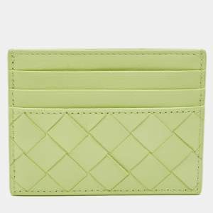 مملوكة مسبقًا حافظة بطاقات بوتيغا فينيتا جلد أنترشياتو أخضر فاتح