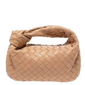 Pre Owned Bottega Veneta Beige Leather Mini BV Jodie Bag