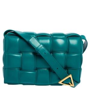 Bottega Veneta Teal Green Padded Leather Cassette Shoulder Bag