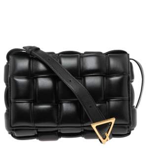 Pre Owned Bottega Veneta Black Padded Leather Cassette Shoulder Bag