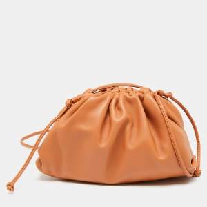 Pre Owned Bottega Veneta Brown Leather Mini The Pouch Bag