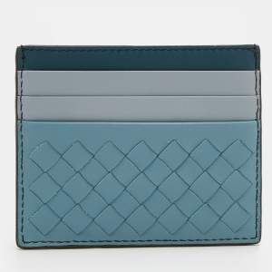 Pre Owned Bottega Veneta Multicolor Intrecciato Leather Card Holder