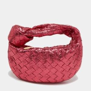 Bottega Veneta Pink Intrecciato Leather Mini Jodie Bag