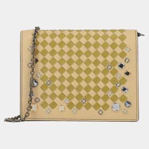 Pre Owned Bottega Veneta Yellow/Green Leather Crossbody Bag