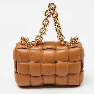 Bottega Veneta Caramel Padded Leather Cassette Chain Bag