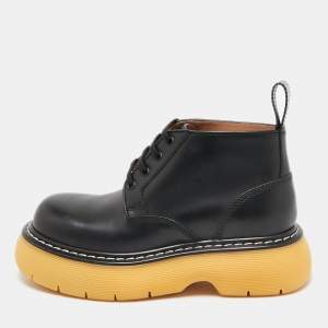 Bottega Veneta Black Leather The Bounce Ankle Boots Size 37