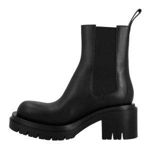 Pre Owned Bottega Veneta Black Slouchy Leather Chelsea Lug Boot EU 37