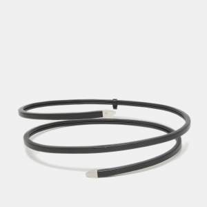 Bottega Veneta Black Leather Spiral Belt M