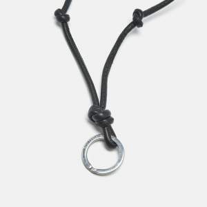 Pre Owned Bottega Veneta Black Leather Knotted Lanyard with Keyring 