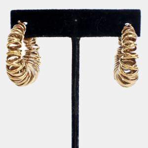 Pre Owned Bottega Veneta Multi Ring Hoop Earrings