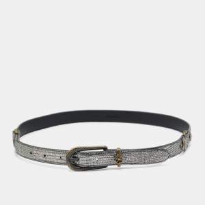 Pre Owned Bottega Veneta 80 CM Slim Buckle Belt Lizard