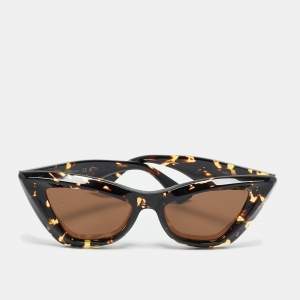 Pre Owned Bottega Veneta Tortoise Brown BV1101S Frame Cat Eye Sunglasses