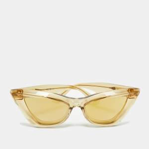 Pre Owned Bottega Veneta Yellow/Gold  BV1101S Cat Eye Sunglasses