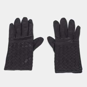 مملوكة مسبقًا Bottega Veneta Gloves Intrecciato Black Leather M