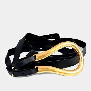 مملوكة مسبقًا Bottega Veneta Black Leather Belt