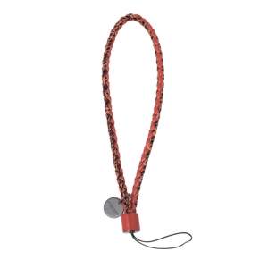 Bottega Veneta Orange Intrecciato Leather Cell Phone Strap