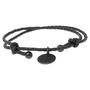 Pre Owned Bottega Veneta Grey Intrecciato Leather Adjustable Bracelet